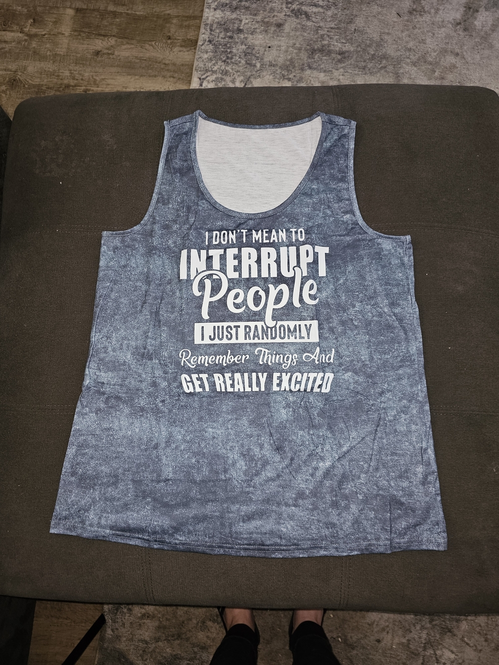 Blue Graphic Tank Top - Casual Statement Tee